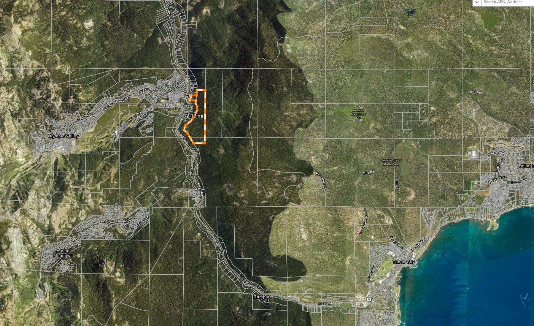 Parcel boundary map of 3090 River Road